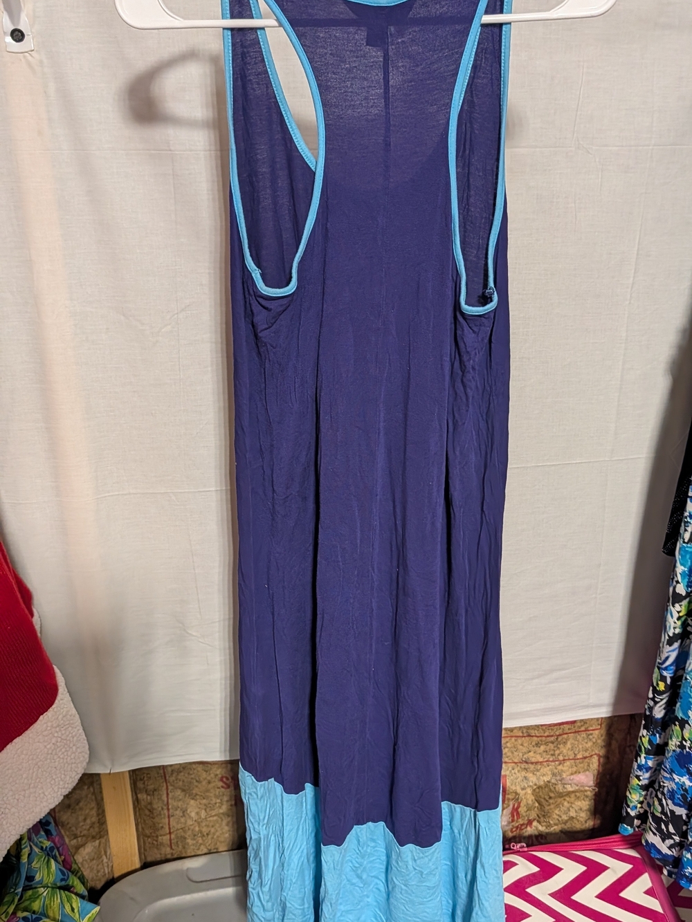 Decree Navy and Light Blue Sleeveless Maxi Dress - Picture 2 of 3